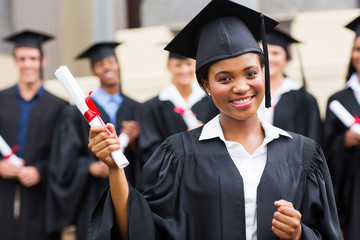 african american female graduate at ceremony
