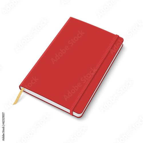 Blank copybook template with elastic band.