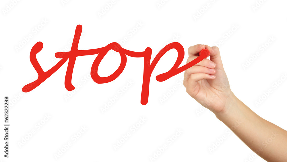Stop hand writing on transparent board Stop hand writing on transparent board