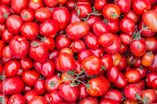 Red fresh tomatoes in local market