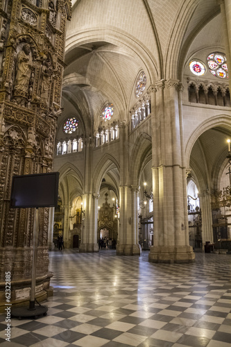 Majestic interior of the Cathedral Toledo  Spain. Declared World