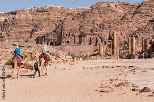 Royal tomb in Petra ruin and ancient city of Nabatean empire, Jordan, Arab