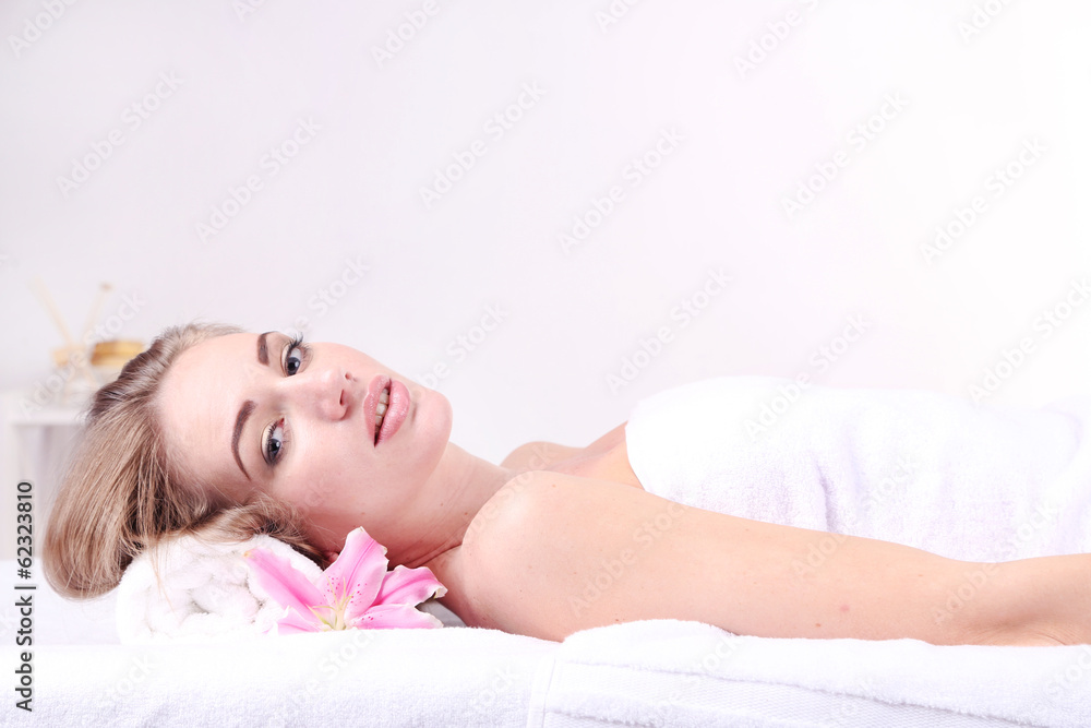 Beautiful young woman having relax in spa salon Beautiful young woman having relax in spa salon