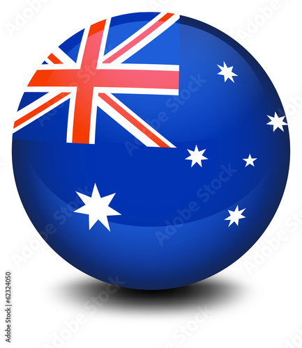 A soccer ball with the flag of Australia