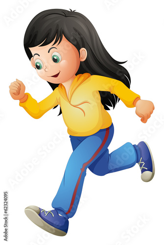 A cute lady running