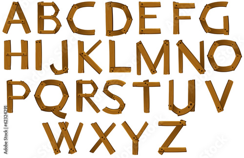 Wooden letters of the alphabet
