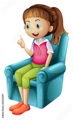 A smiling young girl sitting