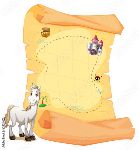 A white horse and a treasure map