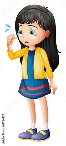 A little lady crying