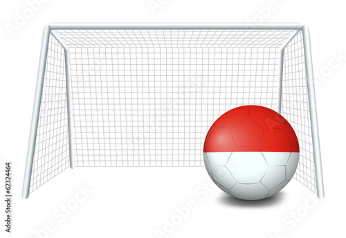 A soccer ball with the flag of Monaco