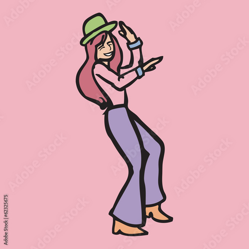 Long hair woman dancing