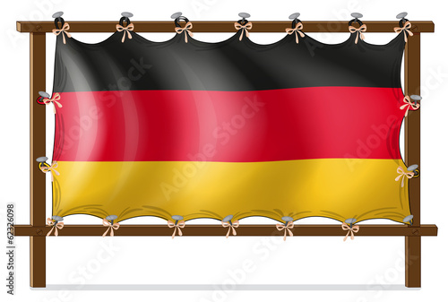 A wooden frame with a German flag