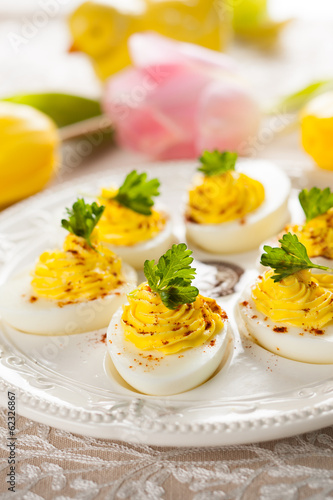 deviled eggs with paprika