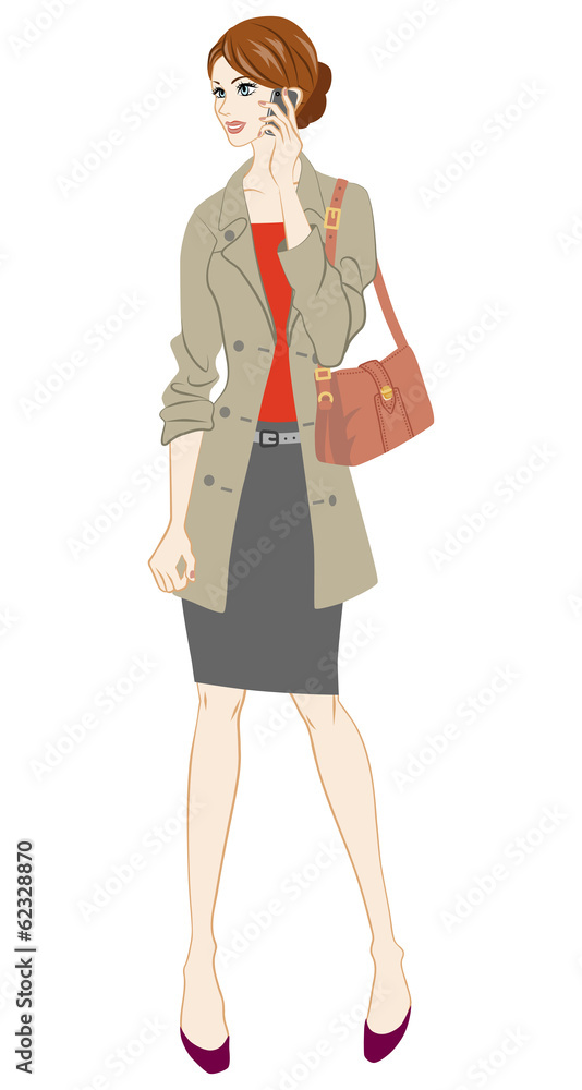 Business women holding smart phone,Full Length Business women holding smart phone,Full Length