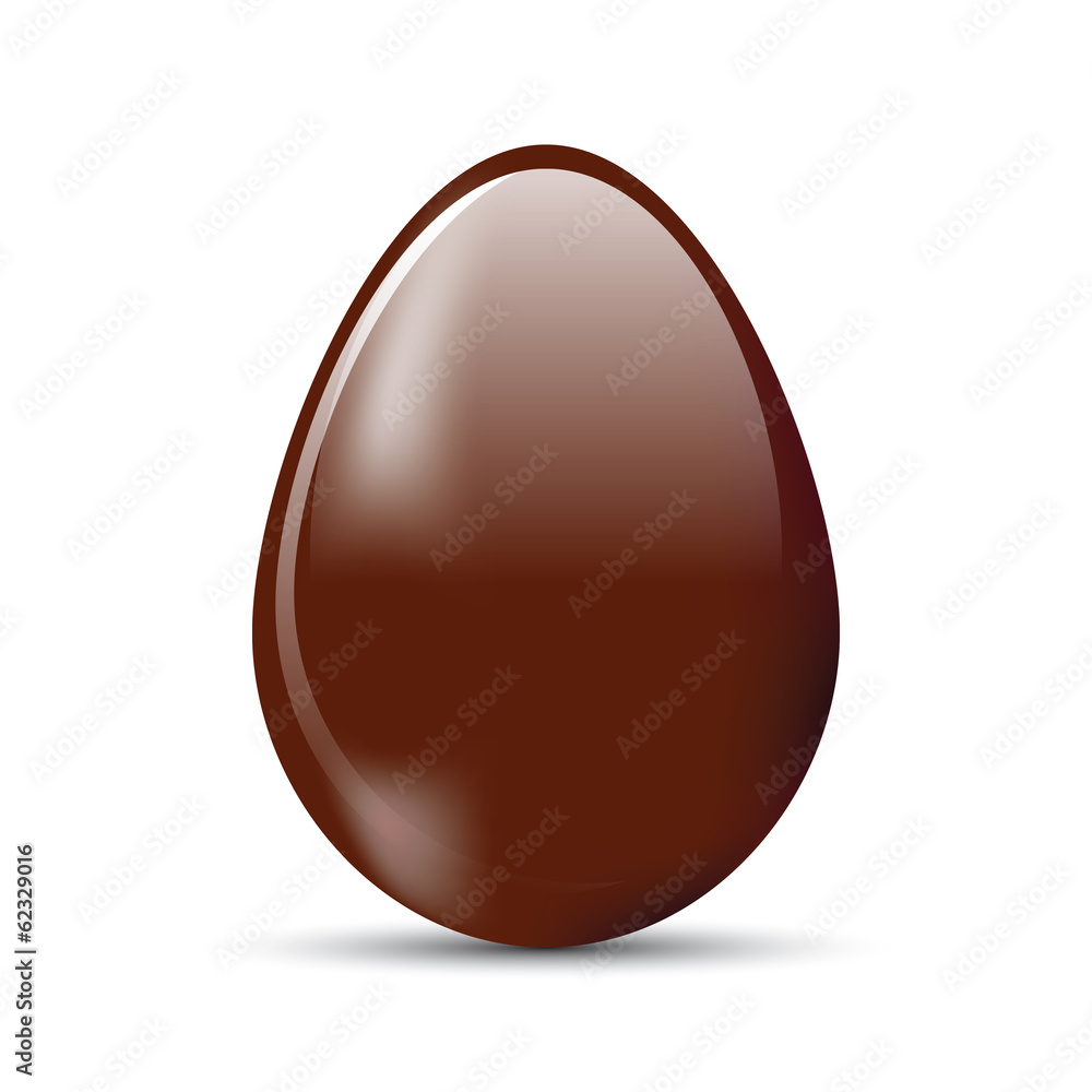 chocolate egg on white background
