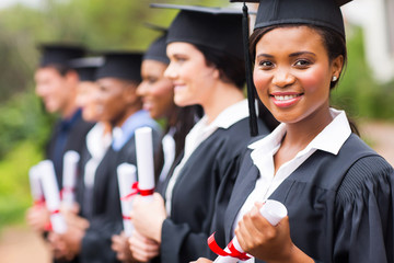pretty african female college graduate at graduation