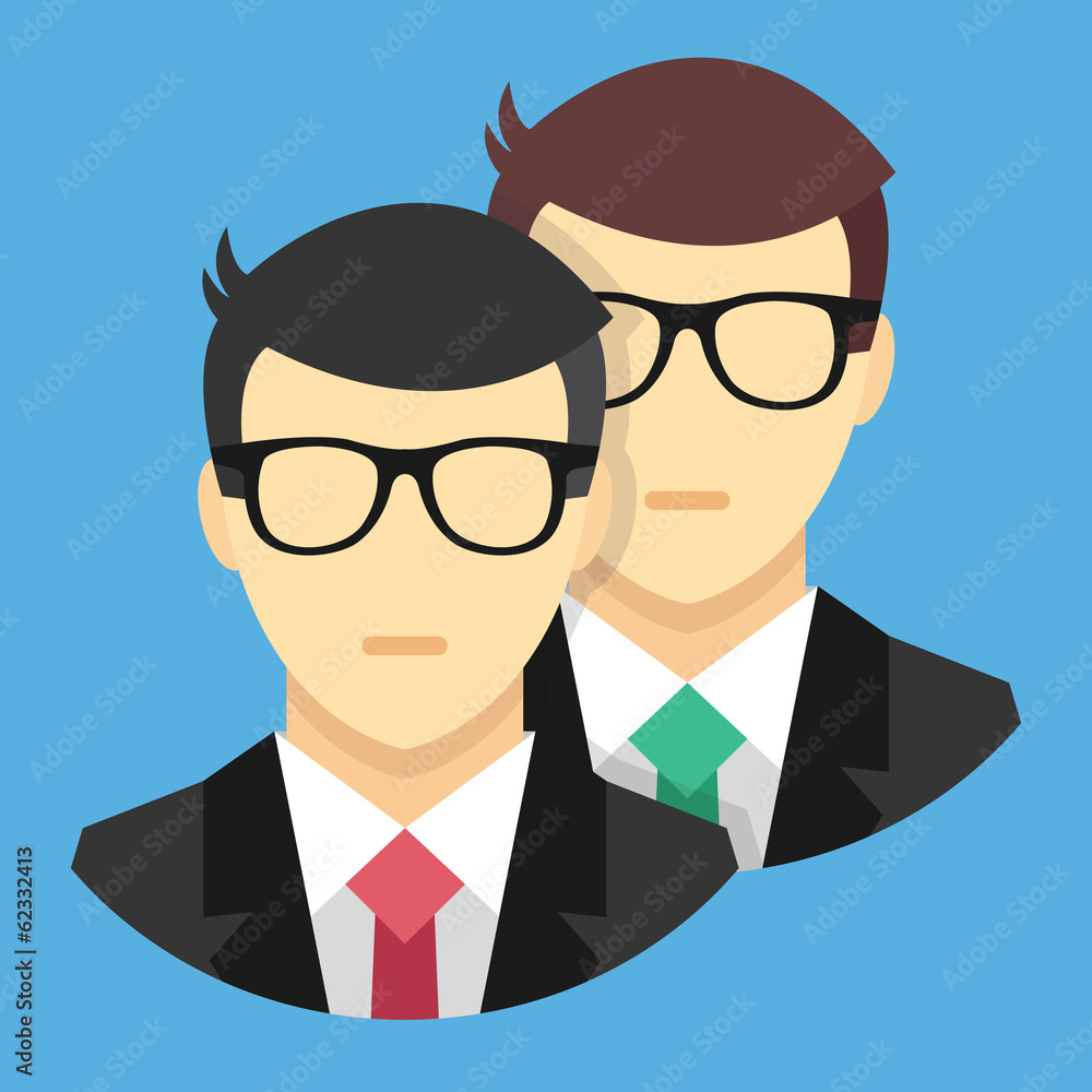 Vector Two Men Icon Teamwork Concept Vector Two Men Icon Teamwork Concept