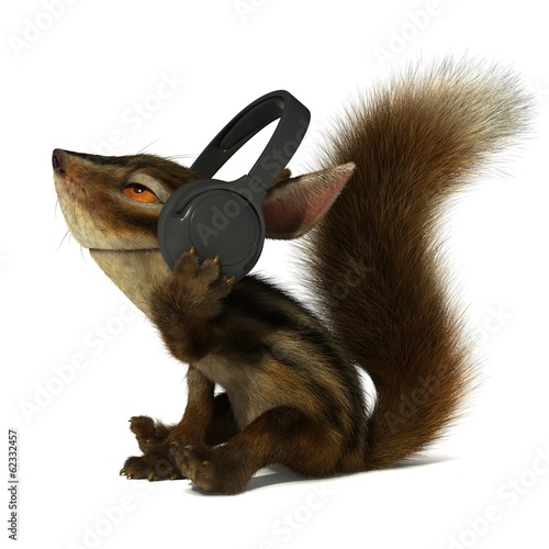 Squirrel in the headphones