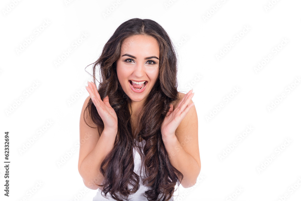 Open excited smile Open excited smile