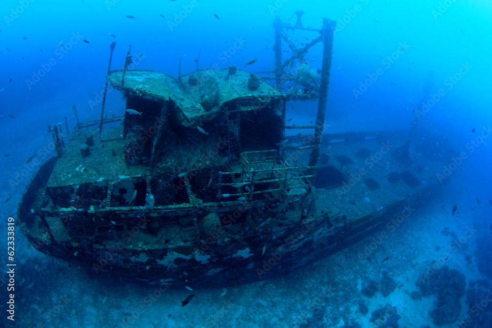 Fototapeta premium Underwater shipwreck