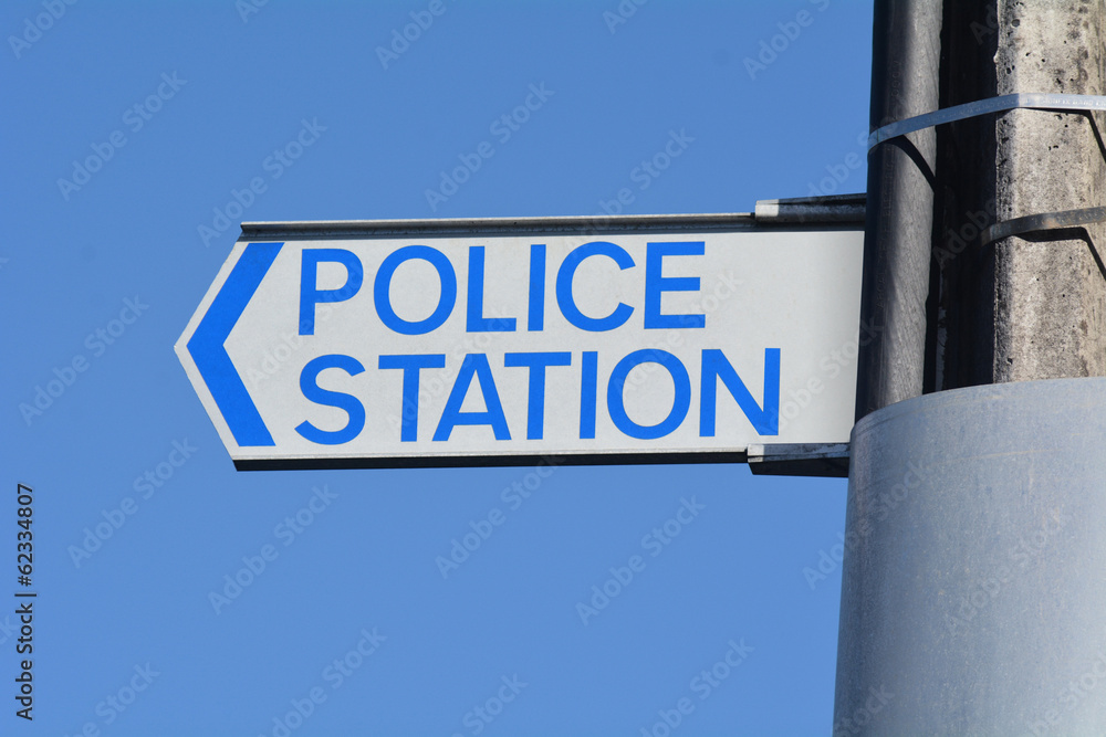 Fototapeta premium Police Road Sign
