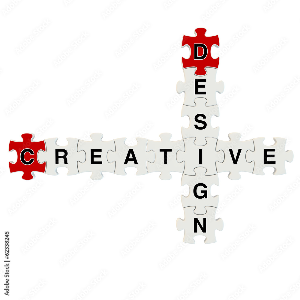 Creative design 3d puzzle on white background Creative design 3d puzzle on white background