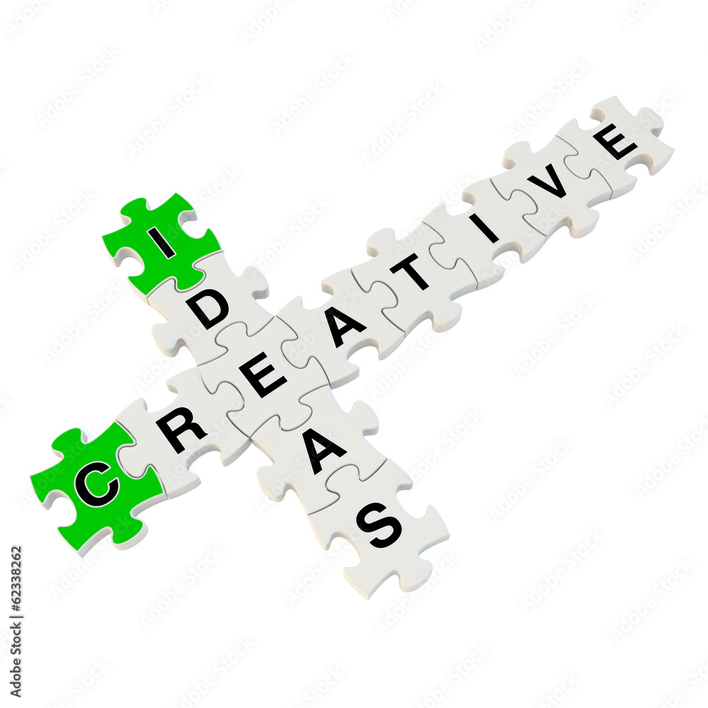 Creative ideas 3d puzzle on white background Creative ideas 3d puzzle on white background