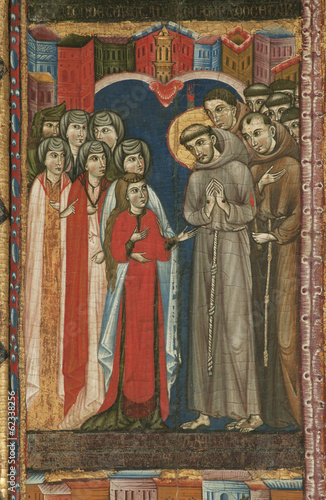 Canvas Print Tafelbild der heiligen Klara von Assisi, Italien