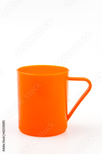 Plastic cup isolated white background
