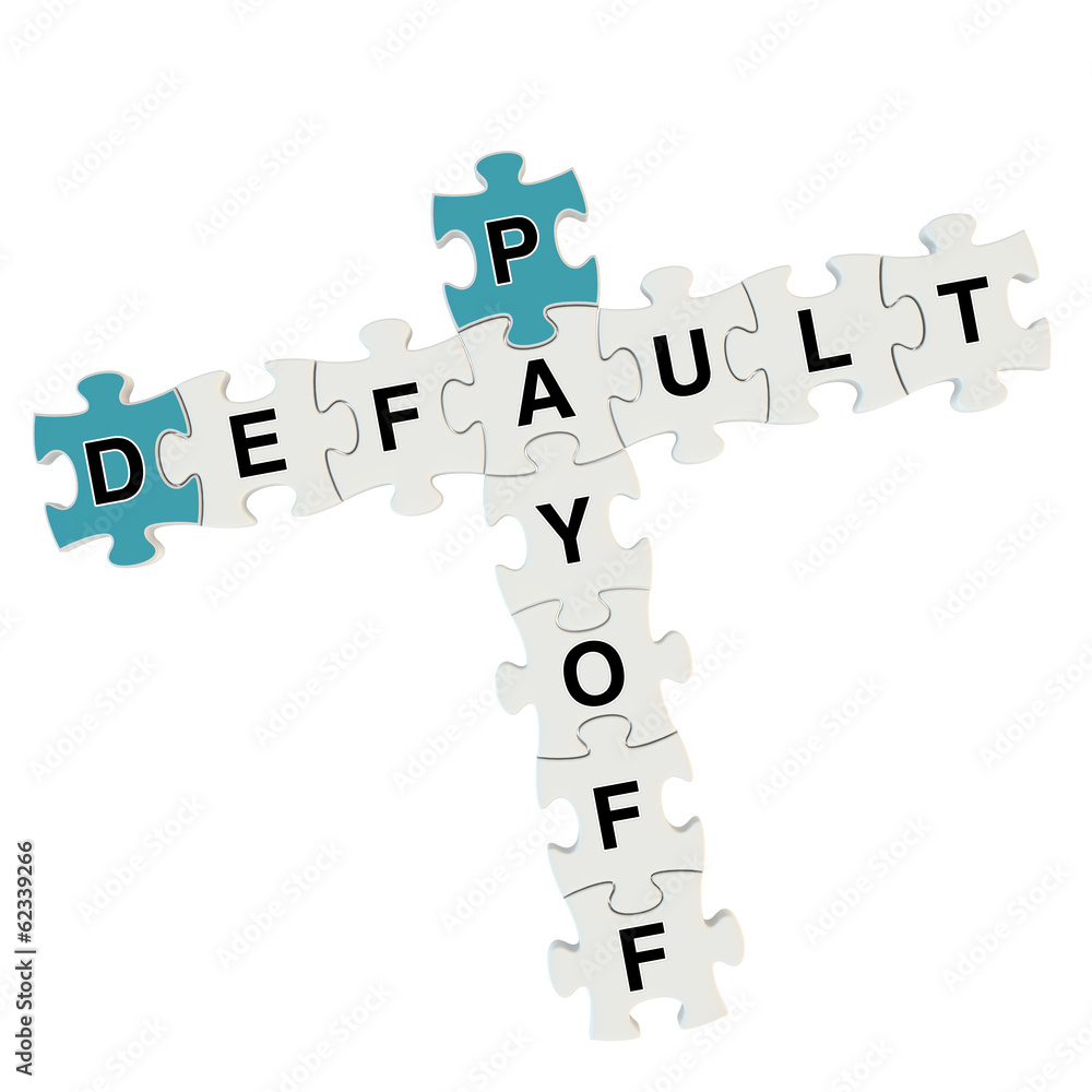 Dafault payoff 3d puzzle on white background Dafault payoff 3d puzzle on white background
