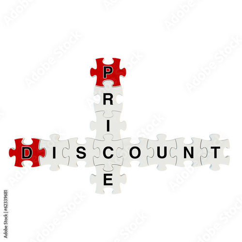 Discount price 3d puzzle on white background