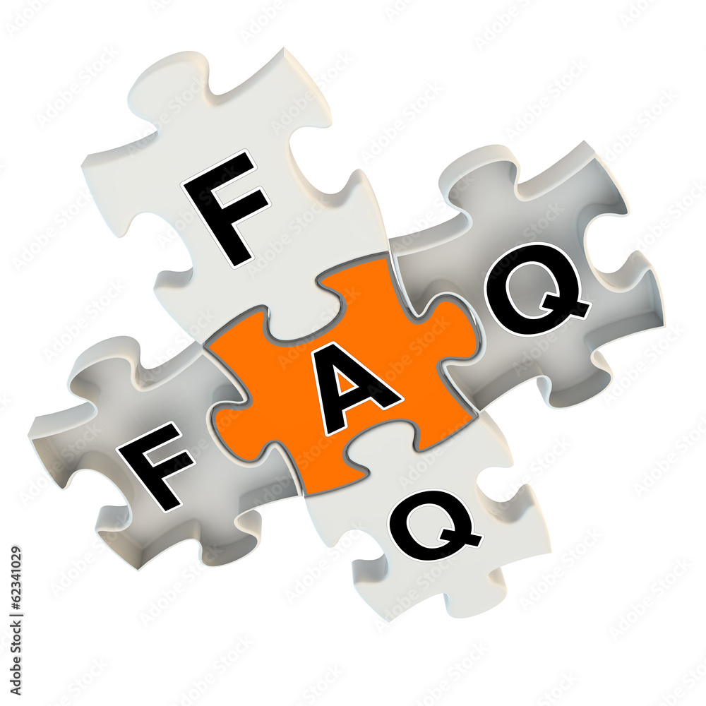 Faq 3d puzzle on white background Faq 3d puzzle on white background
