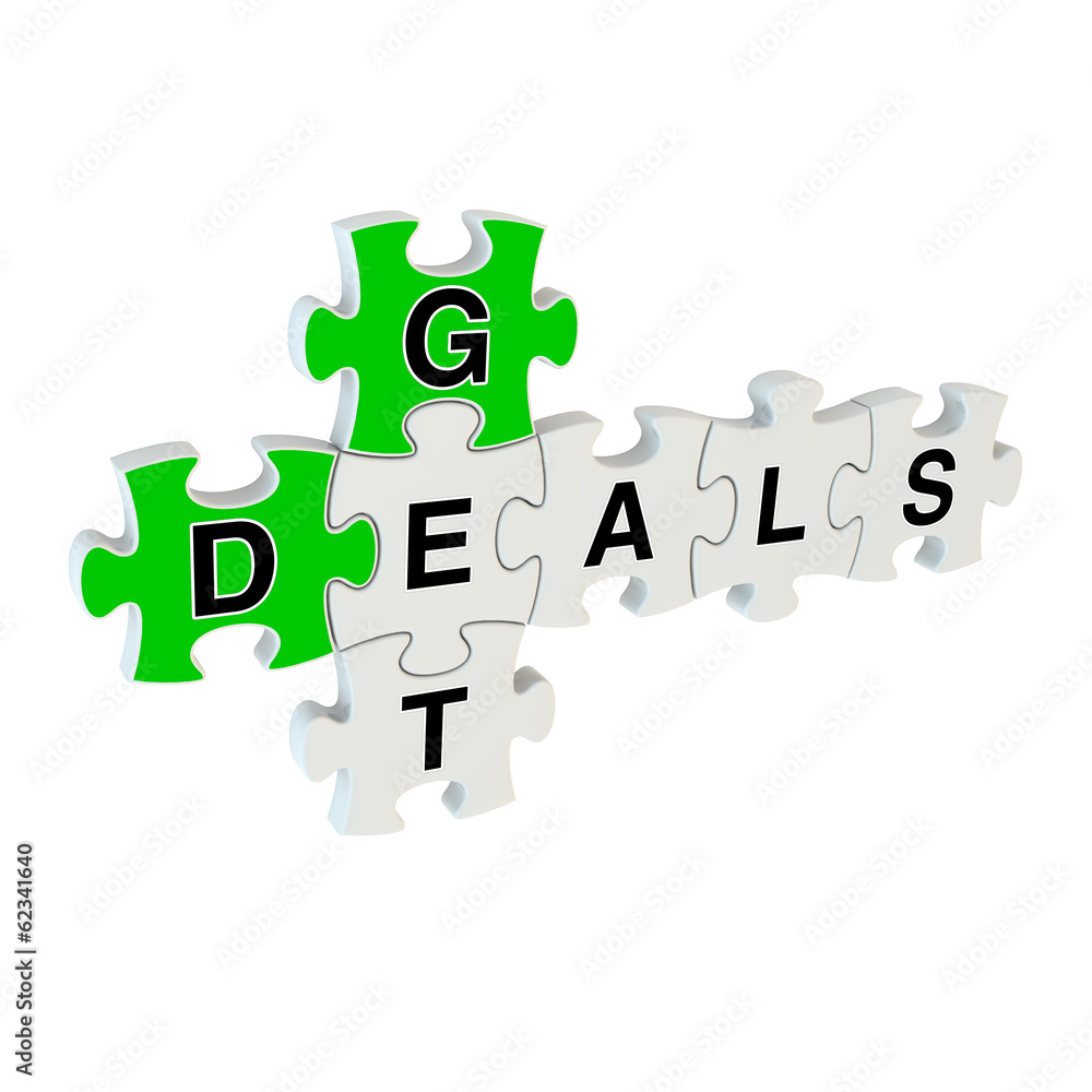 Get deals 3d puzzle on white background Get deals 3d puzzle on white background