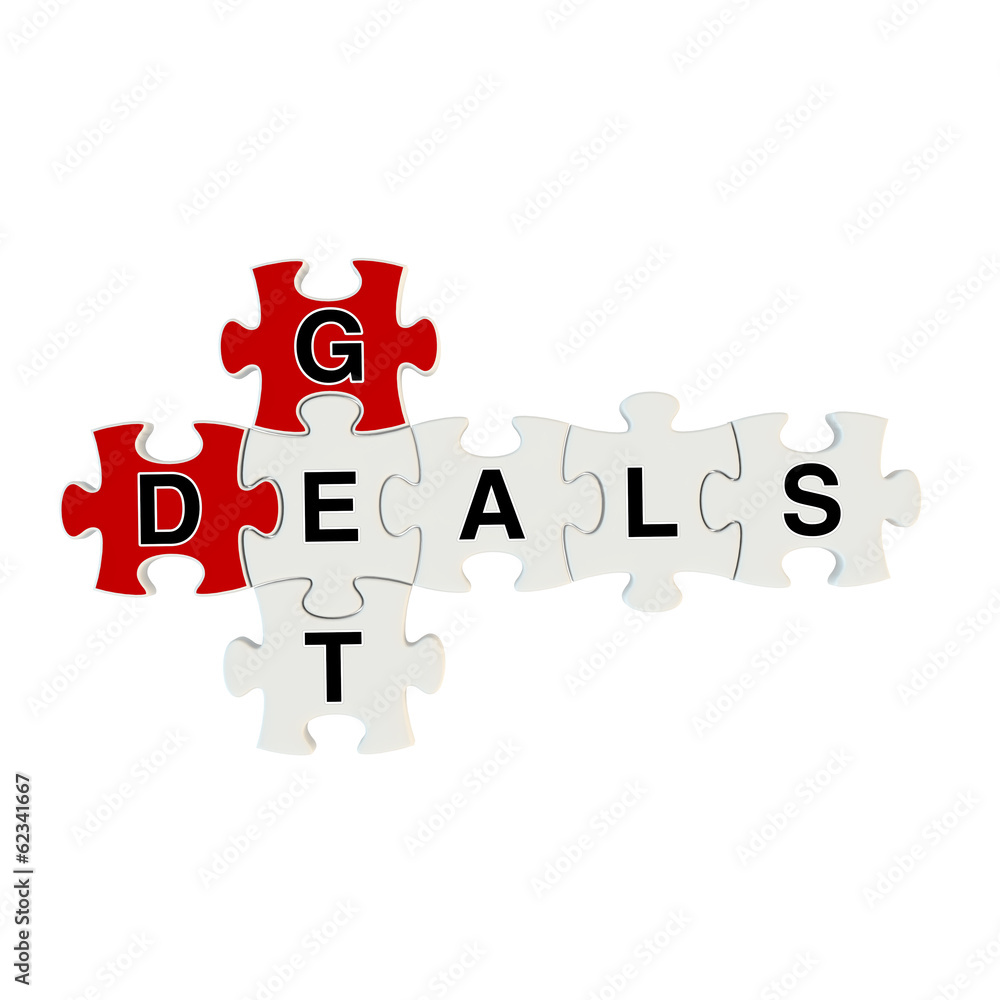 Get deals 3d puzzle on white background Get deals 3d puzzle on white background