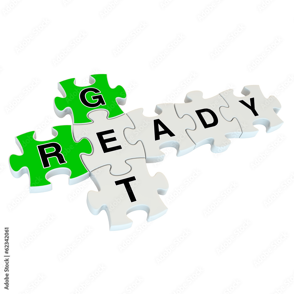 Get ready 3d puzzle on white background Get ready 3d puzzle on white background