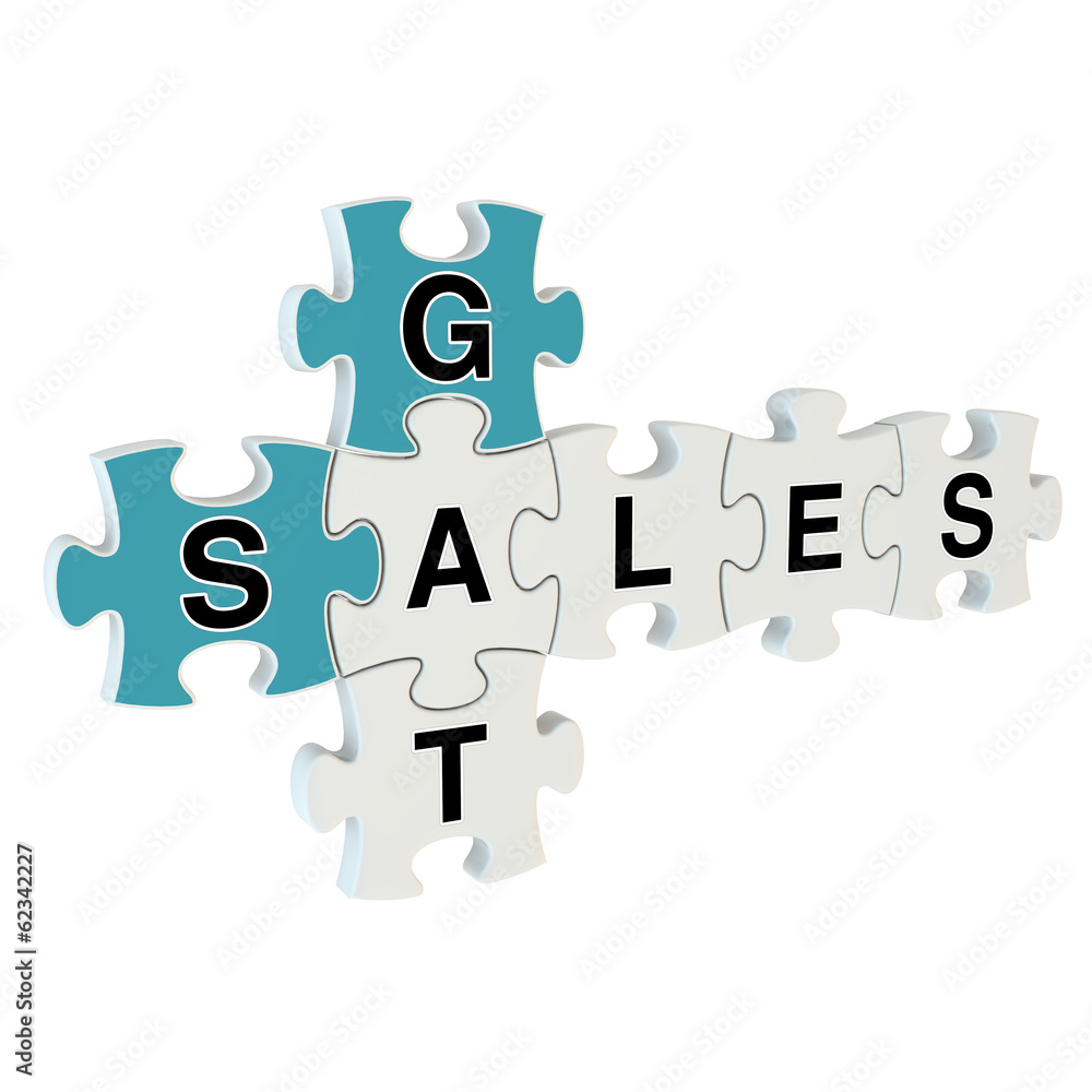 Get sales 3d puzzle on white background Get sales 3d puzzle on white background