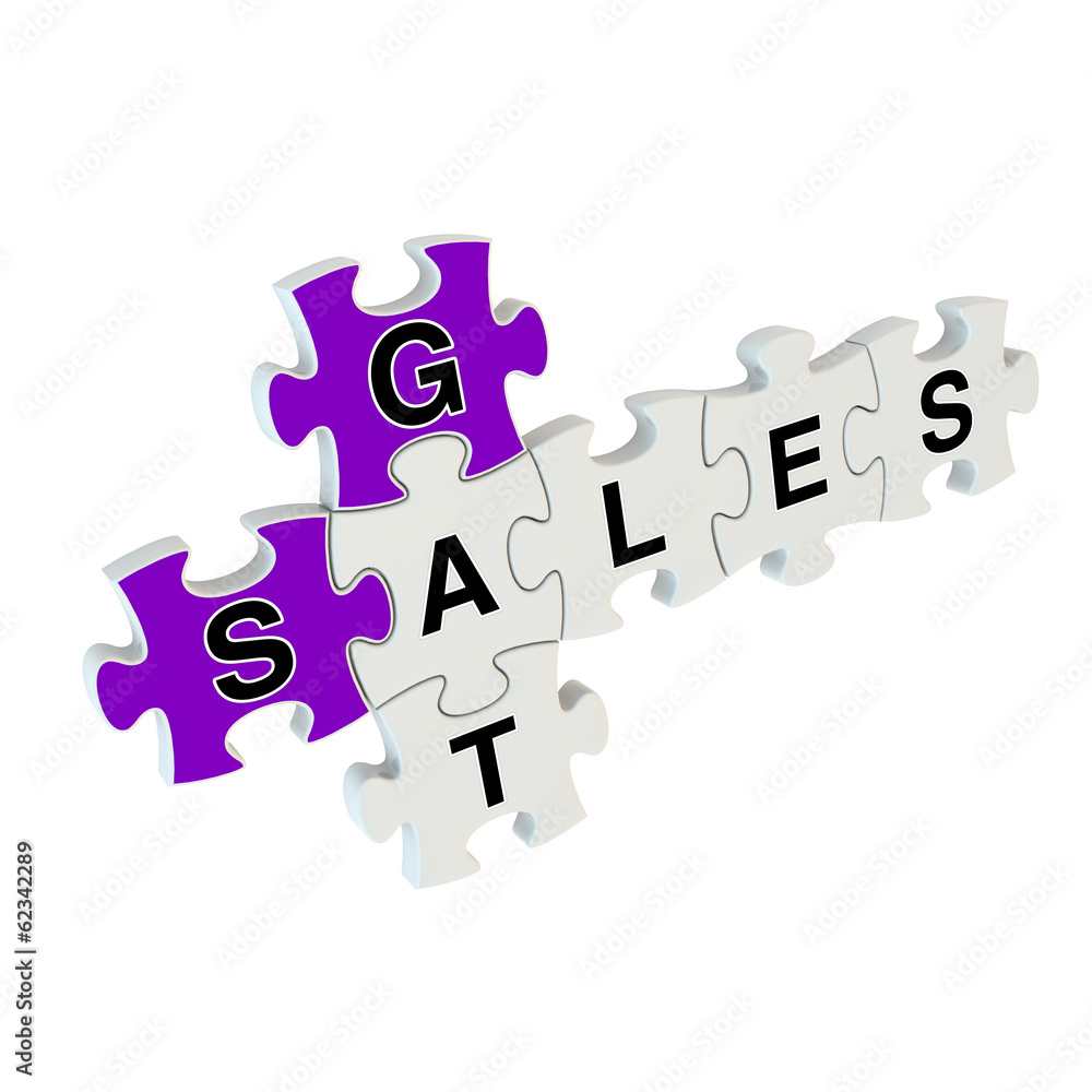 Get sales 3d puzzle on white background Get sales 3d puzzle on white background