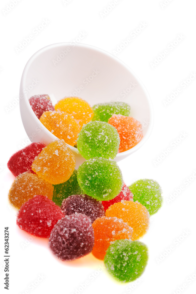 Pile of colorful jujube isolated on white Pile of colorful jujube isolated on white