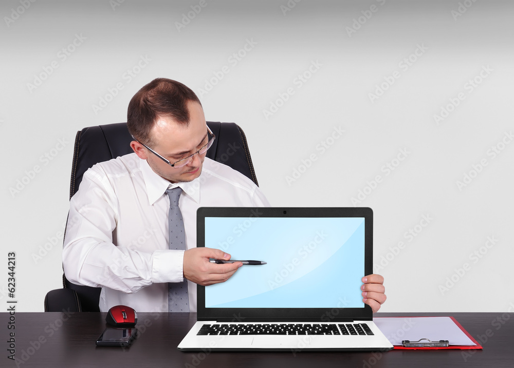 businessman with  laptop