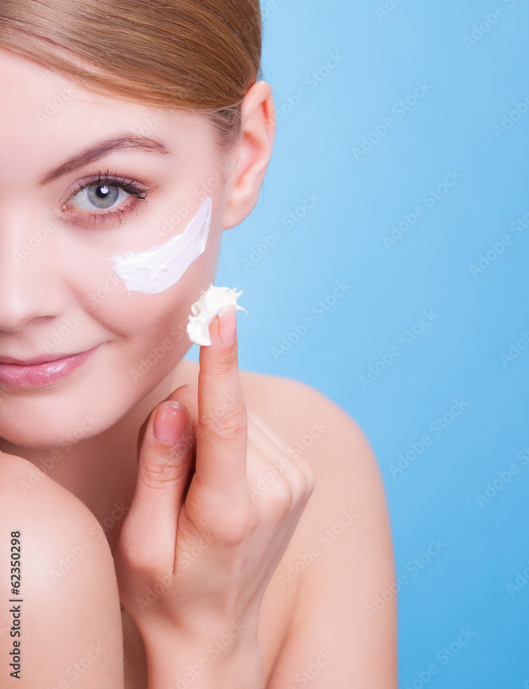 Skincare. Face of young woman girl taking care of dry skin. Skincare. Face of young woman girl taking care of dry skin.