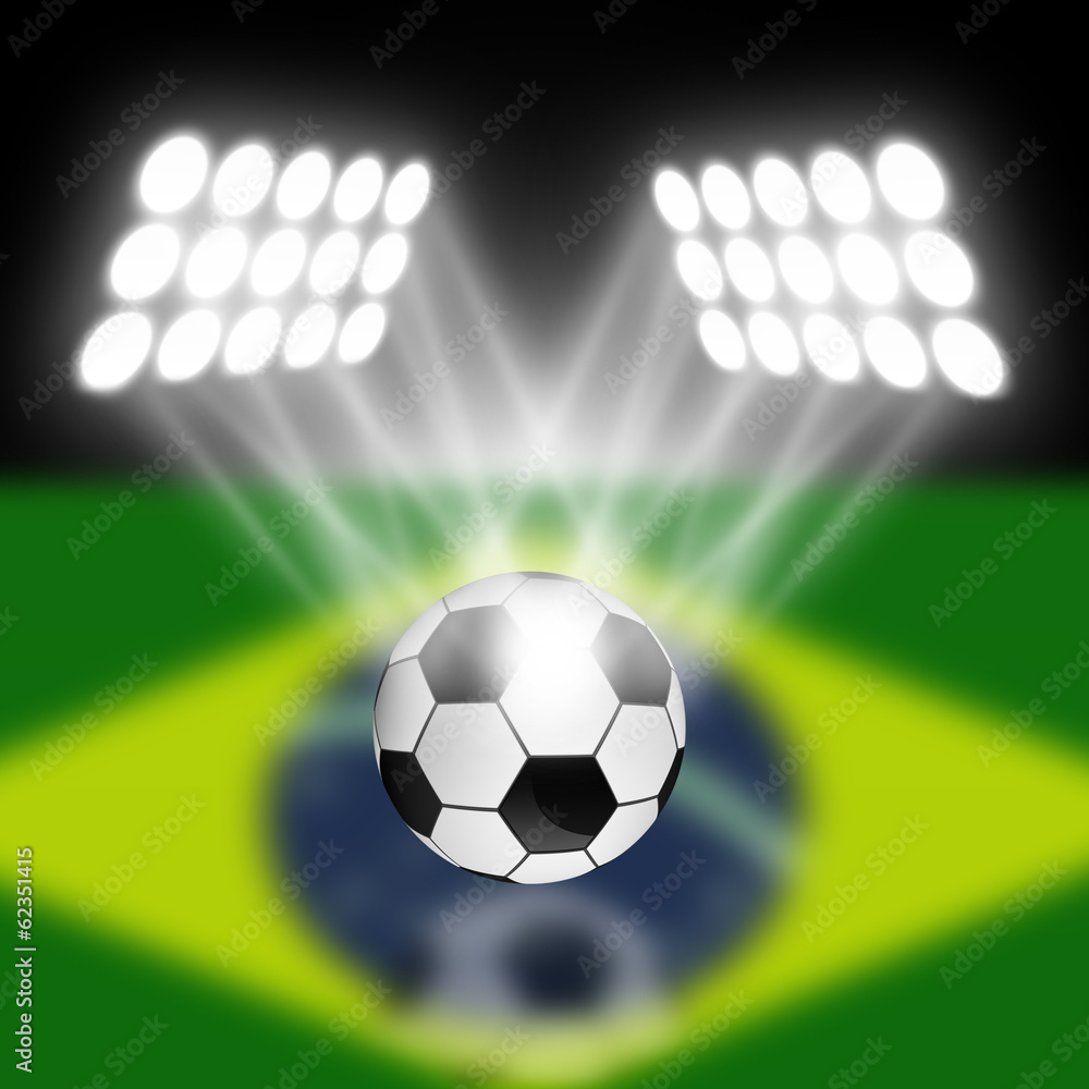 Obraz premium soccer ball with spotlight