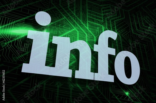 Info against green and black circuit board