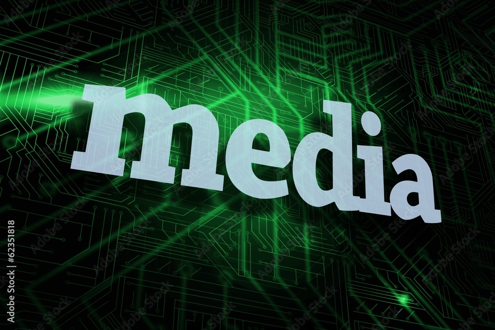 Media against green and black circuit board Media against green and black circuit board