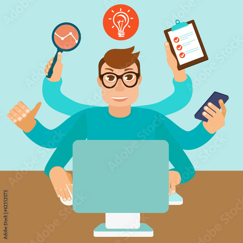 Vector self employment concept in flat style