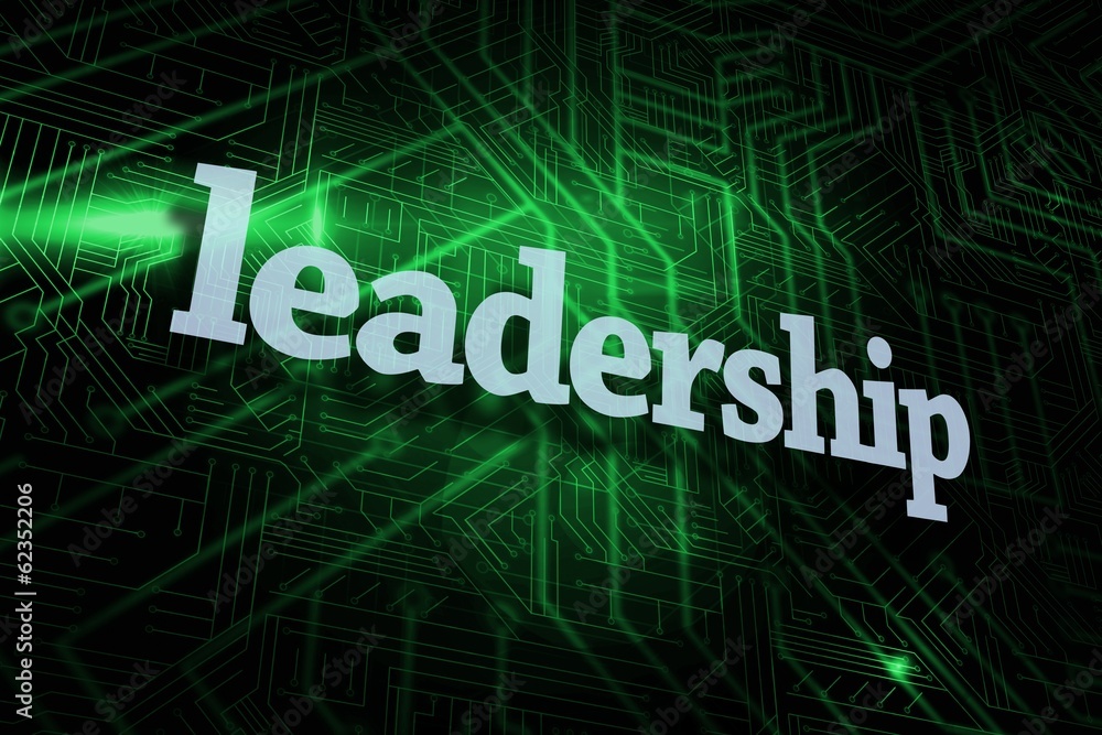 Leadership against green and black circuit board Leadership against green and black circuit board