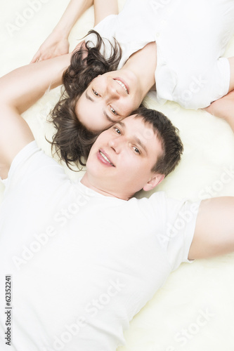 Portrait of Happy Positive Caucasian Couple Together