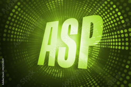 Asp against green pixel spiral