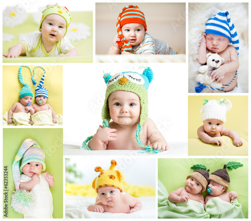 set of funny babies or chil...