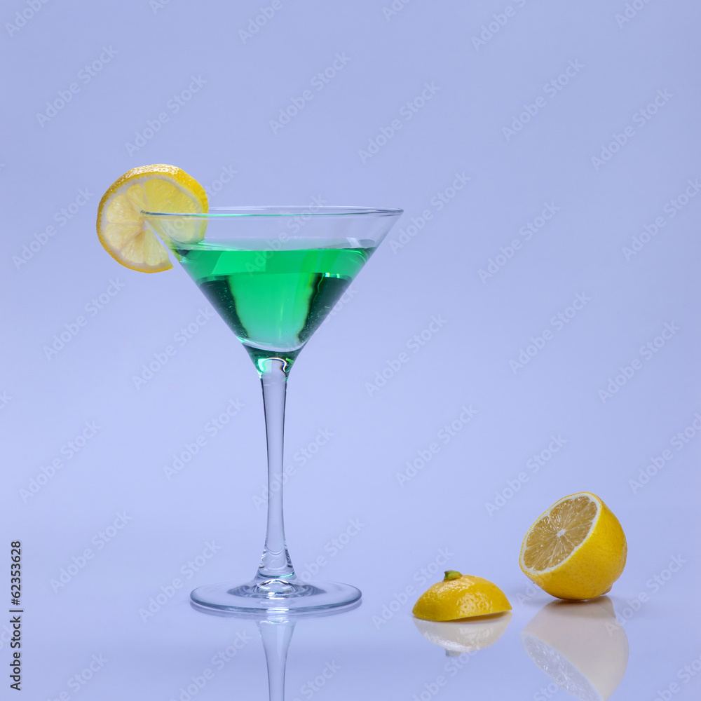 A cocktail with lemon. A cocktail with lemon.