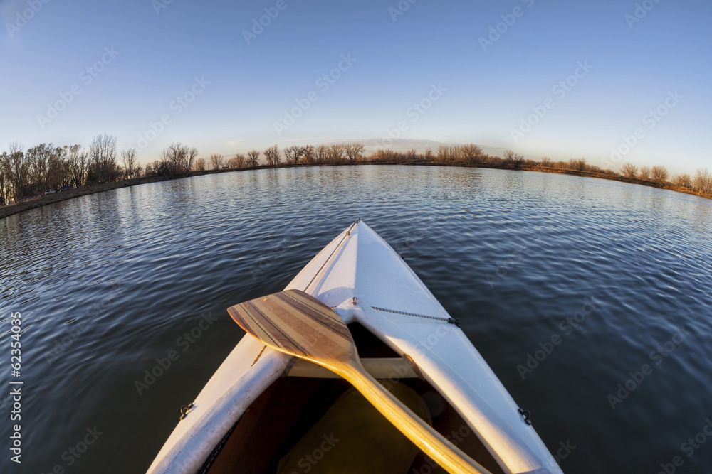 canoe bow and paddle